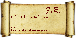 Fülöp Réka névjegykártya