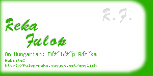 reka fulop business card